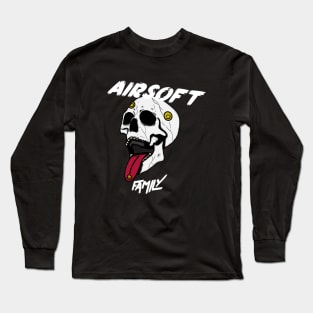 Airsoft Family - Cool White Skull Long Sleeve T-Shirt